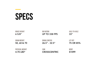 2019 Mathews Traverse Specs Sheet