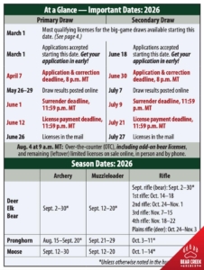 Colorado Big Game Hunting Important Dates 2026